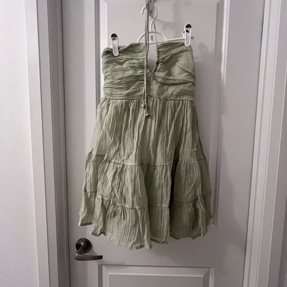 Topearth sage green flowy dress - Picture 3 of 6